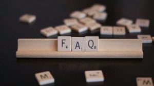 FAQ spelled on Scrabble game